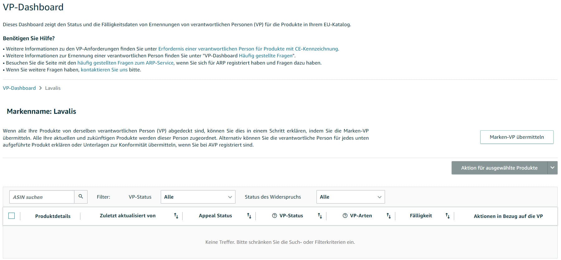 Anlieferung FBA begrenzt