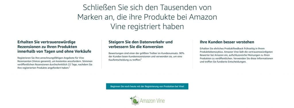 Amazon Vine als Seller starten