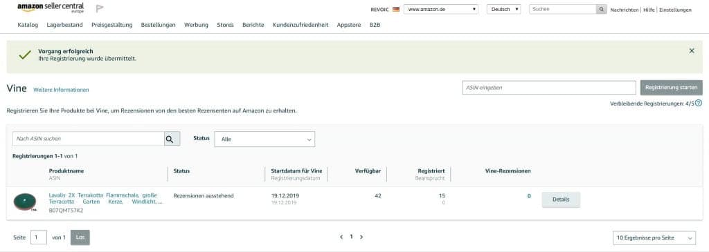 Amazon Vine für Seller
