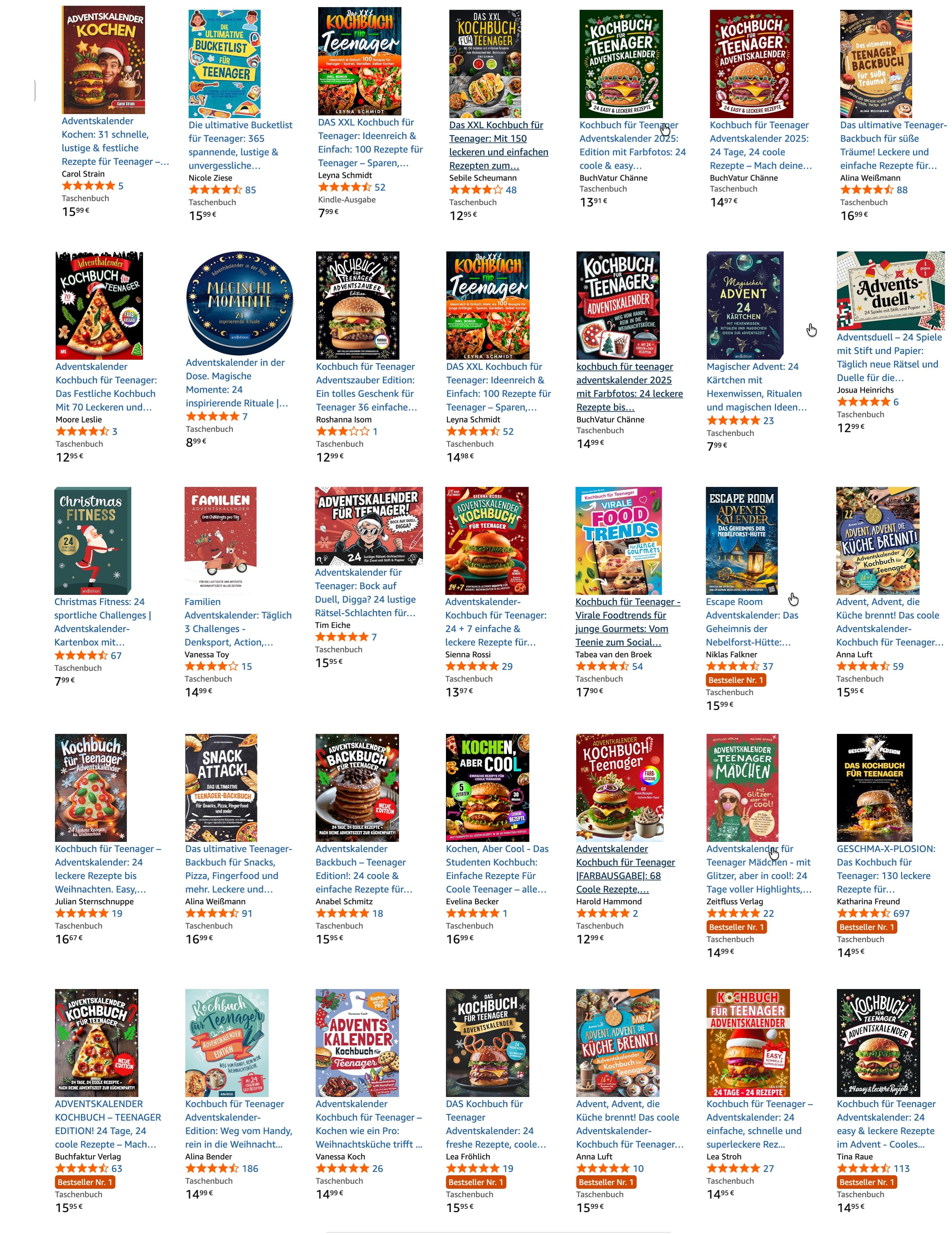 Kochbücher für Teenager Adventskalender