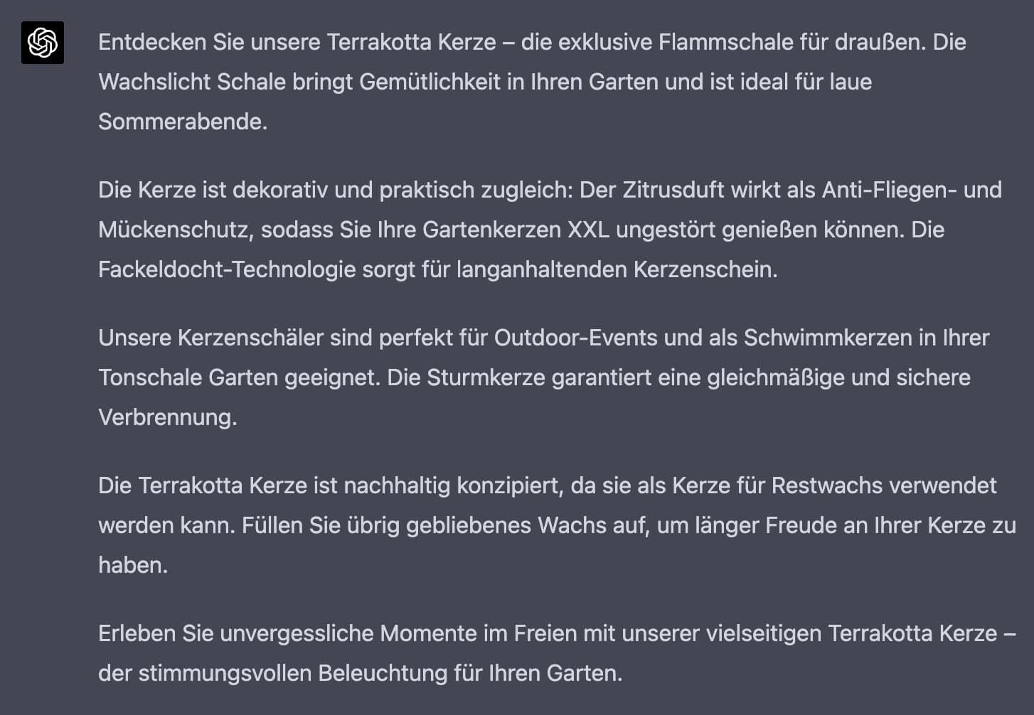 Gekürzte Bulletpoints