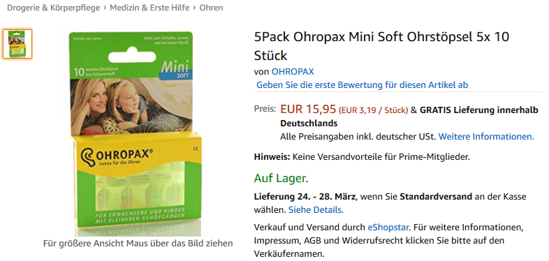 Das gleiche Produkt erscheint noch einmal in einem anderen Produktlisting. Quelle: https://www.amazon.de/dp/B00ZG6RZE2