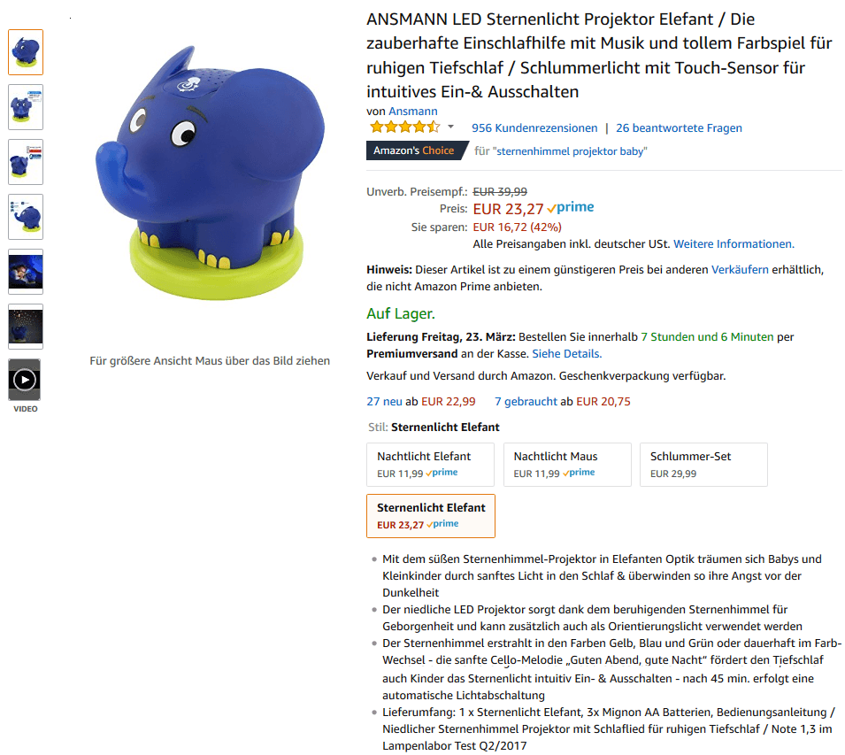 ANSAMANN Listing mit 89 Punkten Quelle: https://www.amazon.de/dp/B0058GHJBO
