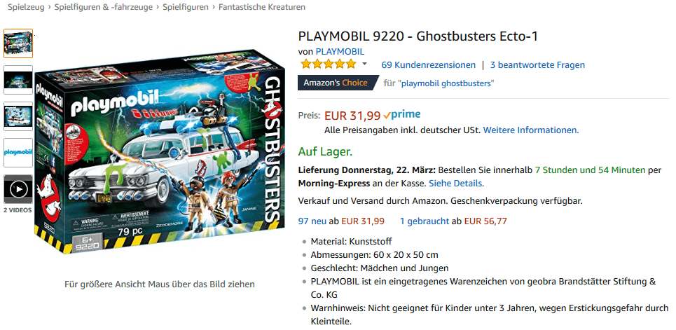 Beispiel Playmobil Quelle: https://www.amazon.de/dp/B01LYRIWZ0