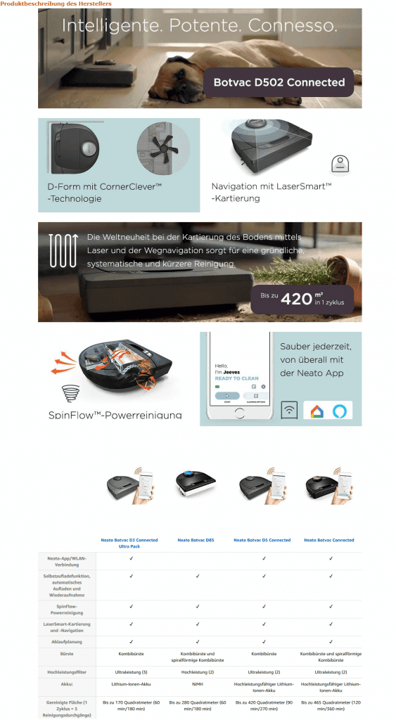 A+ Basic Content eines Vendors auf Amazon.