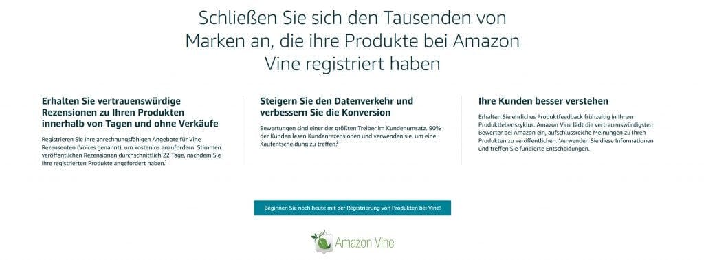 Amazon Vine als Seller starten