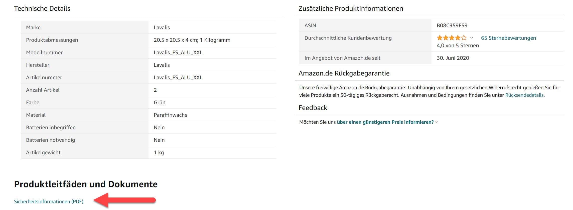 Amazon Dokumente und Produktleitfäden